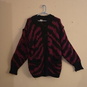 Chico's Black and Pink Cardigan Sweater.